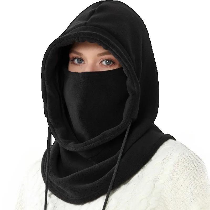 Zimní kukla s kapucí - Teplý nákrčník s kapucí pro outdoorové aktivity, cyklistiku, lyžování - Černá, Růžová, Khaki