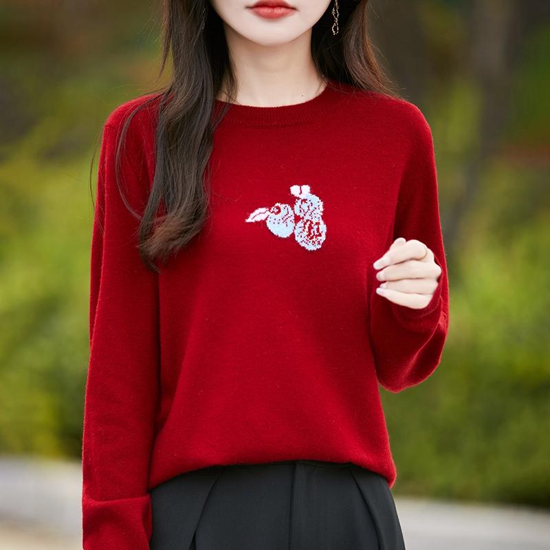 Women's Cashmere Sweater Qinghe Cashmere 30% Cashmere 70% Wool Autumn and Winter Cashmere Pullover Soft and Warm
