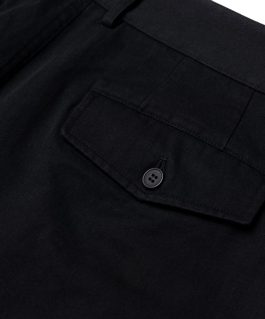 CONNECT KINLOCH Washed Cotton Loose Fit Double-Pleat Pants [Black]