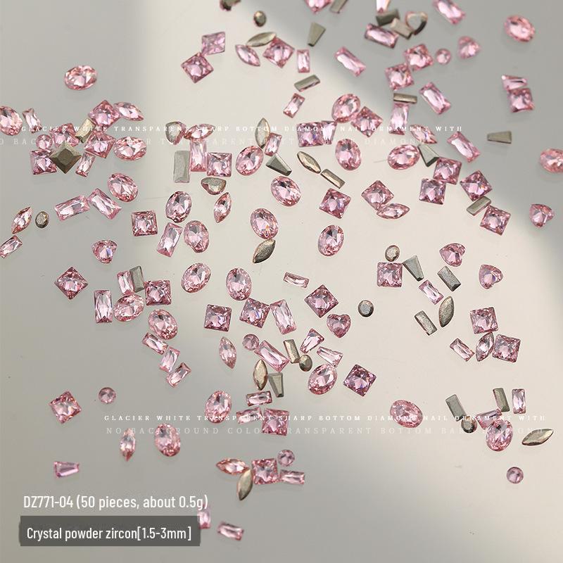50-Piece Mixed Shape Zircon Manicure Diamonds