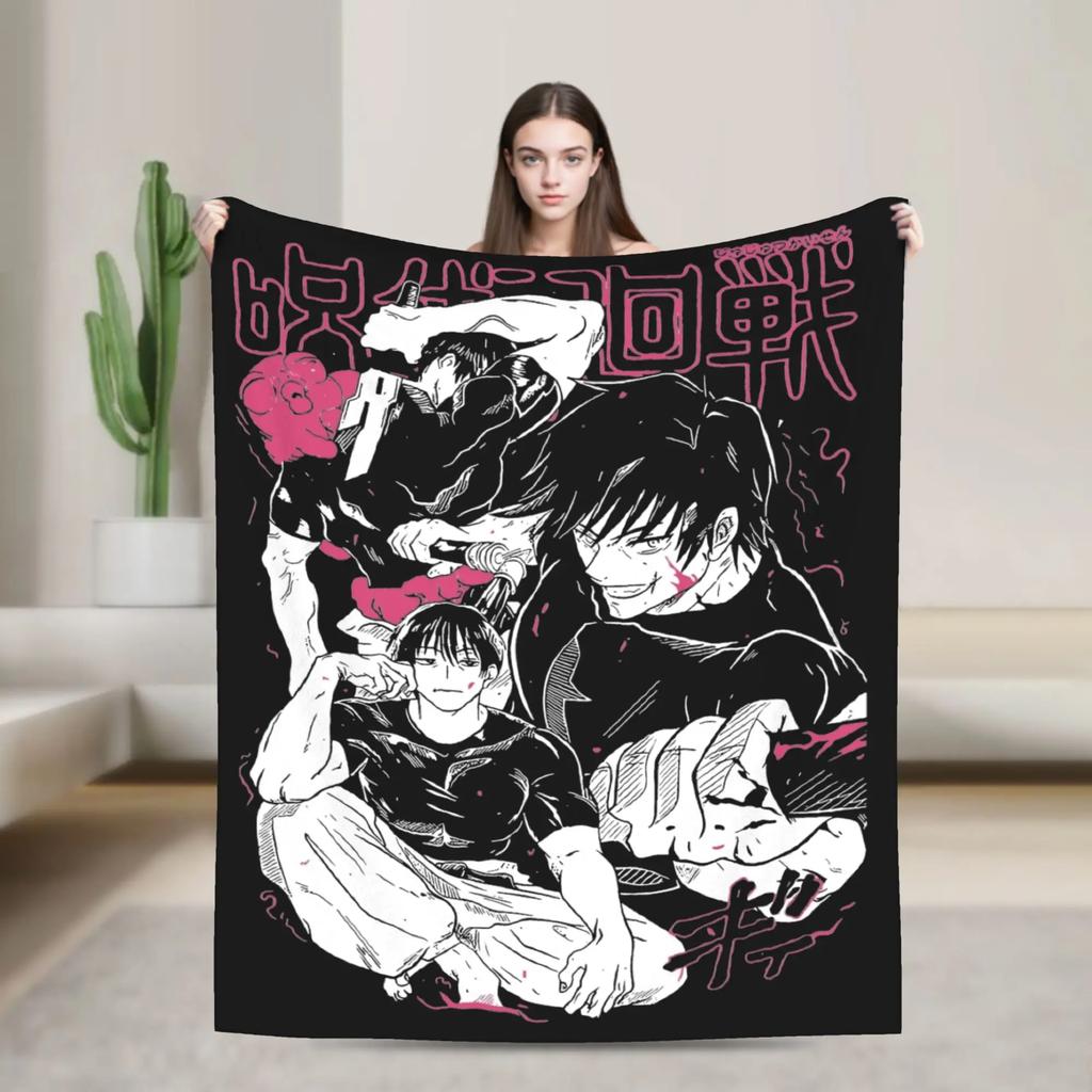 Toji Fushiguro JJK Anime Flannel Blanket Winter UltraSoft Breathable Throw for Bedding Outdoor Cozy Home Decor