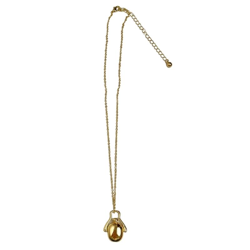 

Gold/Silver Tone Necklace with Irregular Geometric Pendant Unisex Clavicle Chain Accessory for Parties and Everyday Wear золотий