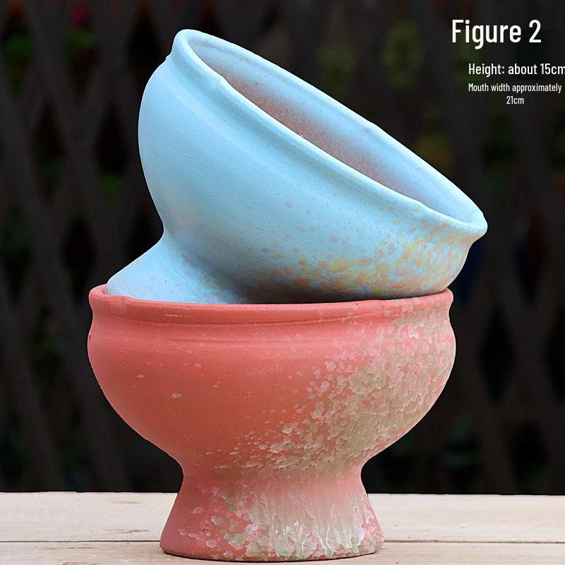 Yixing Handmade Square Mouth Coarse Pottery Planter - Large Succulent Flower Pot with Old Branch Design and Jade Pendant.