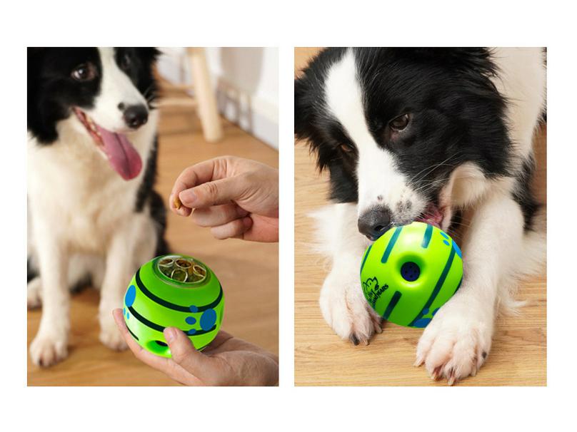 Teething Bite-Resistant Dog Toy: Sounding Laugh Ball with Treat Dispensing Feature