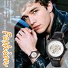 Automatic Watch with Luminous Hands and Genuine Leather Analog Roman Large Professional Perfect Gift for Day Men's Strap Waterproof, Mechanical,