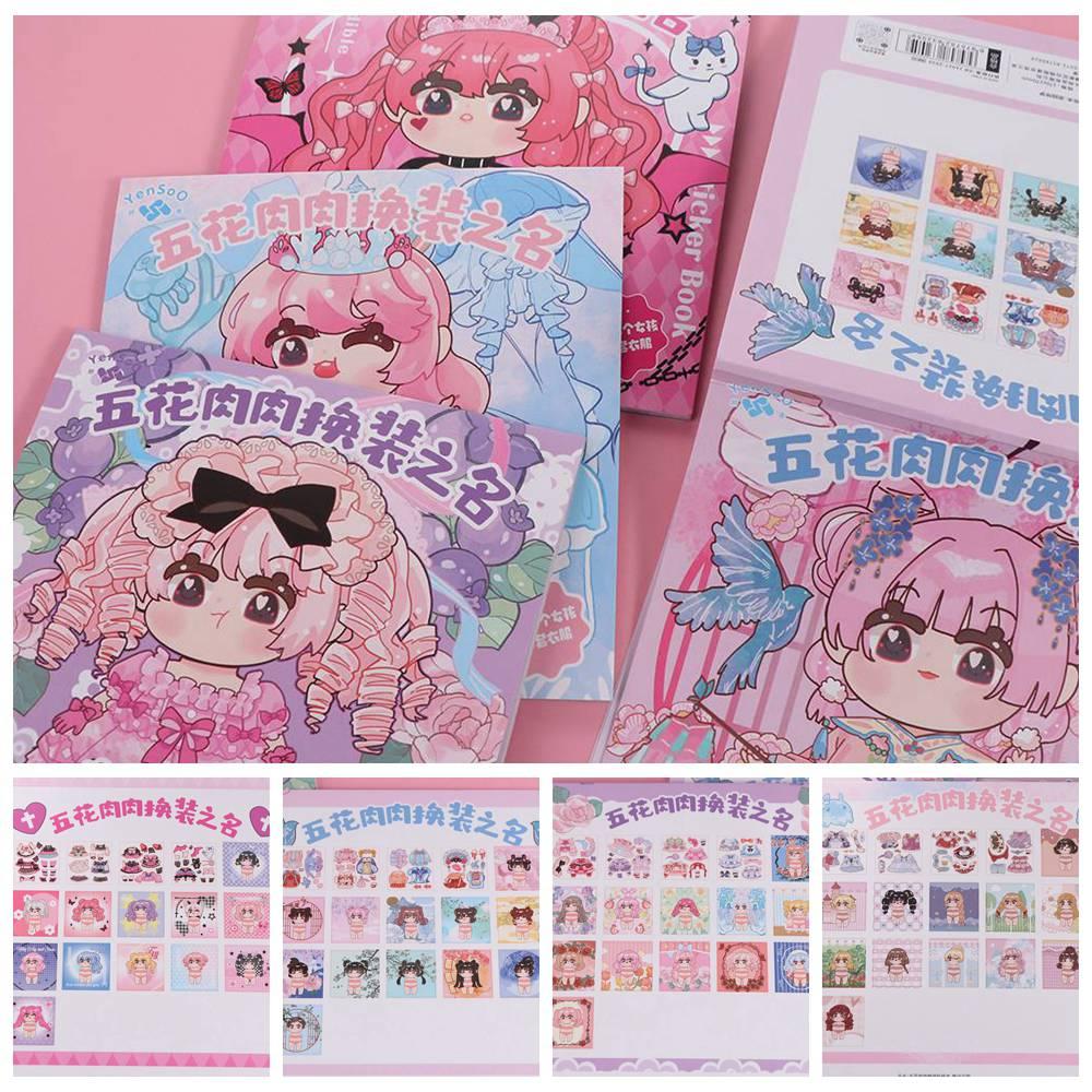 Cartoon Painting Book Stickers Clothes Dress-up Outfit Stickers Dress Up Sticker  Hand Ledger
