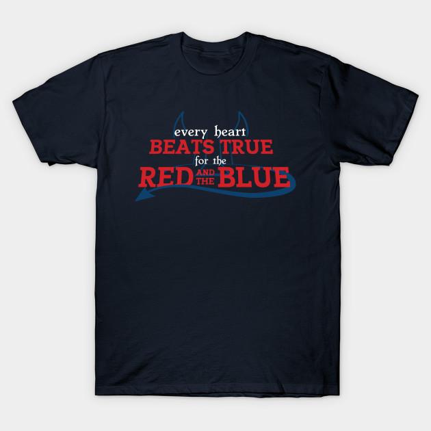 Men Black Print T-shirt Every Heart Beats True For The Red And The Blue No-Cut Transfer Paper Print Cotton Tshirt M тёмно-синий