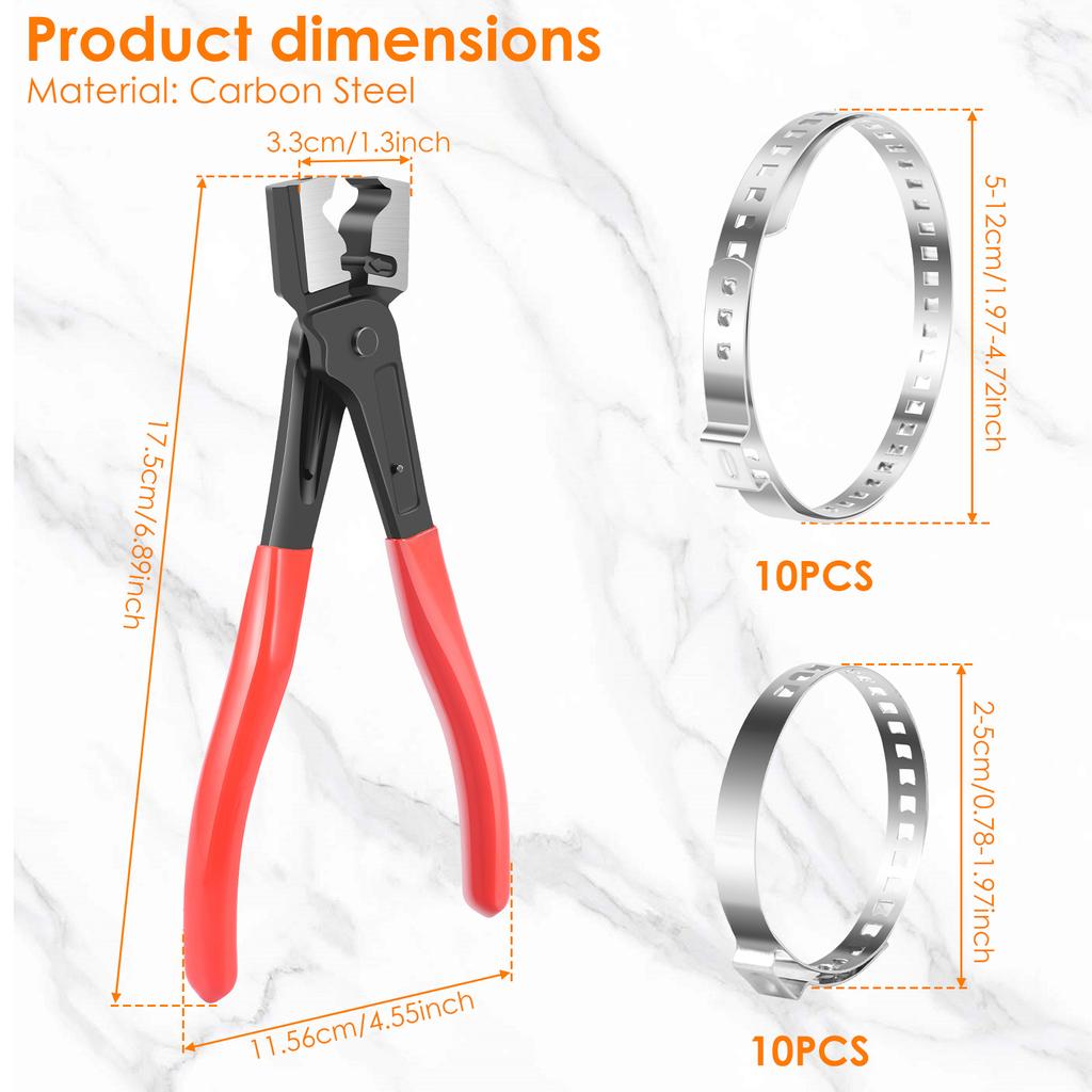21Pcs Carbon Steel Hose Clamp Pliers CV Boot Clamp Pliers Tool With 20 Clip for Automotive Repair and Maintenance Clamp Pliers