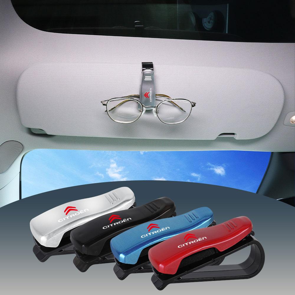 1/2Pcs Car Accessories Sun Visor Glasses Clip Card Ticket Holder For Citroen C1 C3 C4 C5 C6 2CV VTS Picasso RD3 Auto Valve Cap aml123