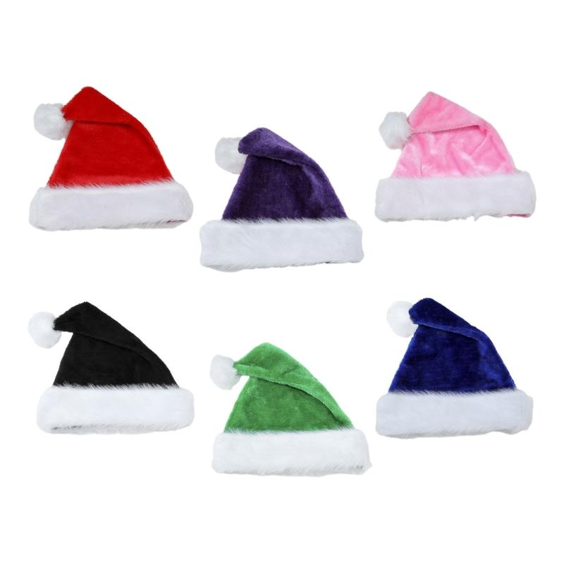 Christmas Headwear Cap Thicken Plush Perfect for the Holidays Colorful Outfits for Cosplay Santa Furry Hat