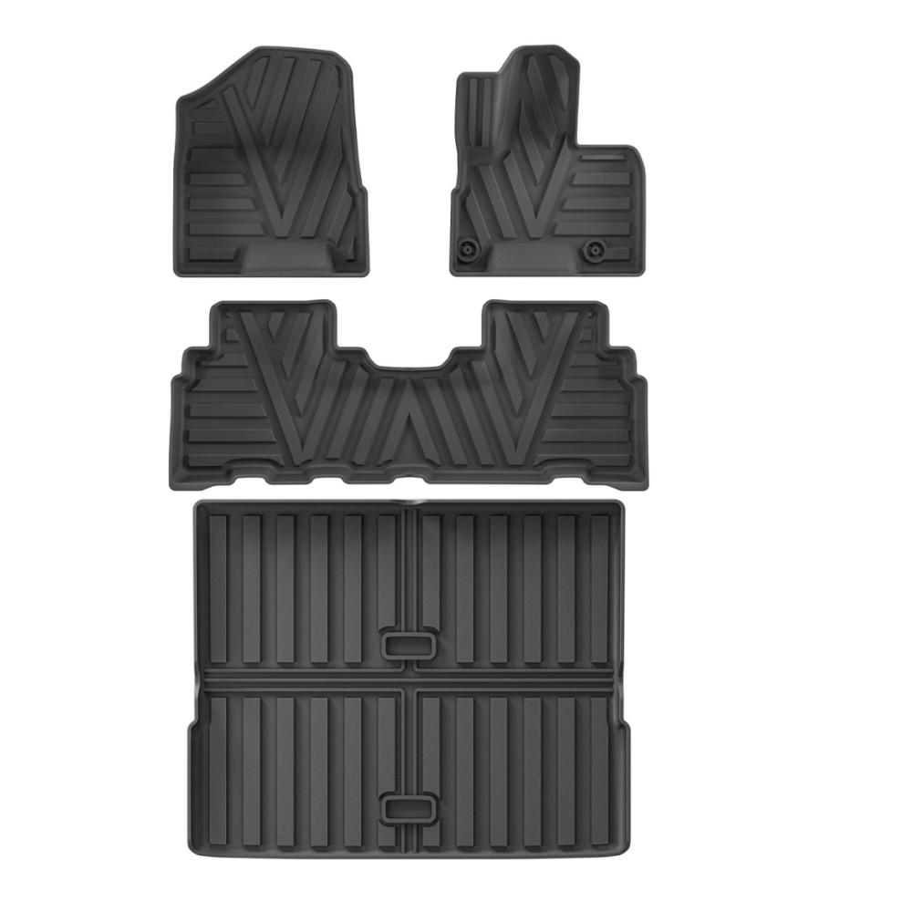 LUCKEASY RHD for Kia EV5 EV 2023 - 2025 Right Hand Drive Car Floor Mats Cargo Liner Trunk Pad TPE 3D Foot Mat Accessories BLACK