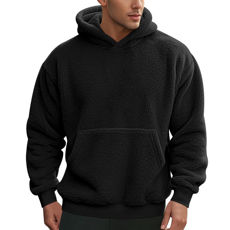 Men S Fleece Hooded Pullover Sweatshirt Winter Casual Wear