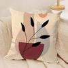 Rustic Geometric Floral Cushion Cover Soft Plush Fabric DoubleSided Printed Sofa Cushion Cover for All Seasons Home Decor Gift