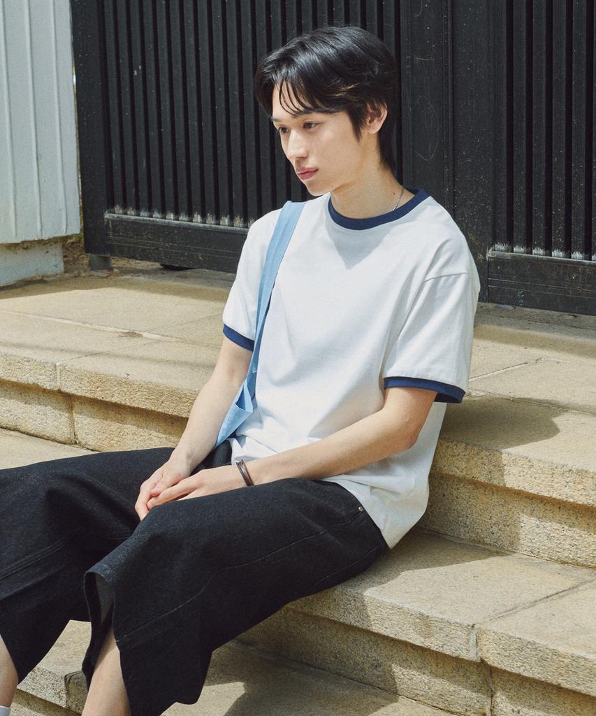 GLW [Unisex] Basic Ringer Short Sleeve T-Shirt Ivory