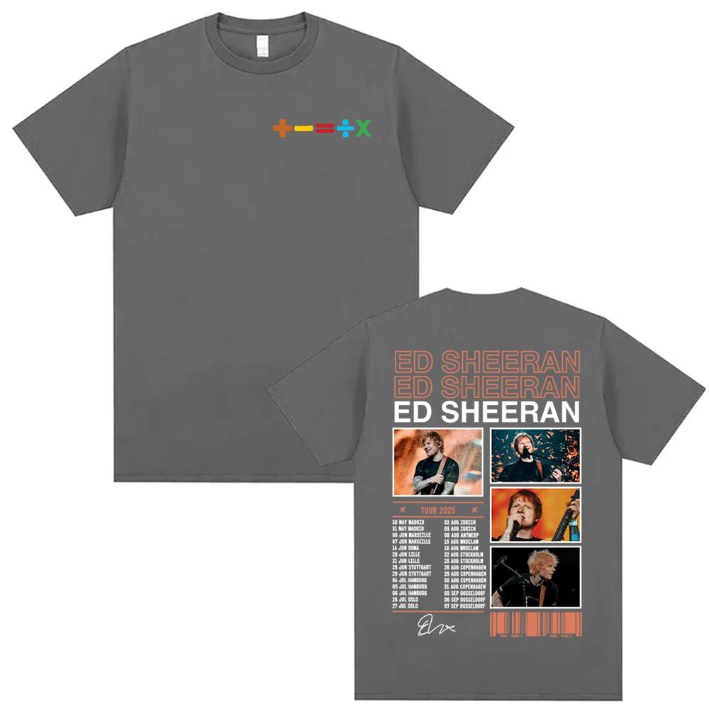 Ed Sheeran Tour 2025 Graphic Tee Shirt Unisexs Retro 90s Hip Hop Pop Music Tshirt Unisex Summer ONeck Tops Short Sleeve T Shirts