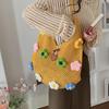 2026 Women's One-Shoulder Tote: Large Capacity, Three-Dimensional Floral Hollow Woven Design