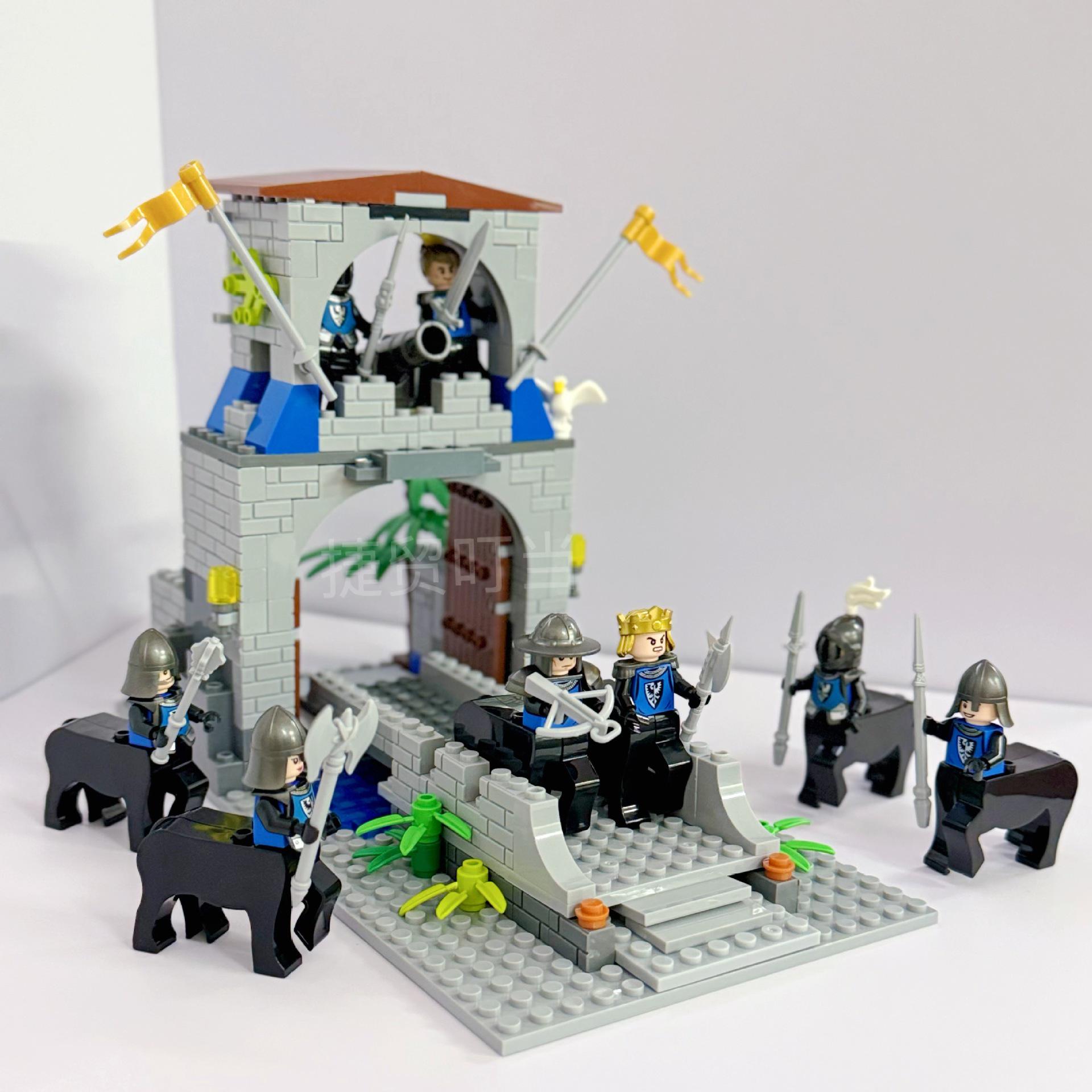 Средневековая сторожевая башня замка MOC1602F Модель-игрушка с минифигурками и строительными блоками-мостом.