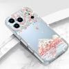 Colorful Floral Pattern Diamond Case For iPhone 17 Pro Max Funda iPhone 16 15 14 13 Pro Max Clear TPU Silicone Soft Cover