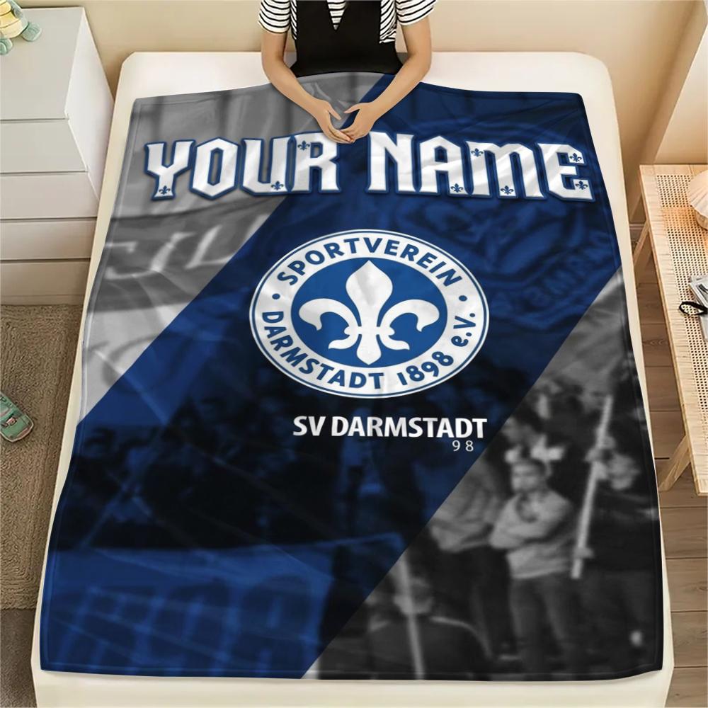 1PC Custom Name SV Darmstadt 98 Patterned Flannel Blanket Suitable For All Seasons for Home Decor Warmth and Comfort Gifts Holiday Present