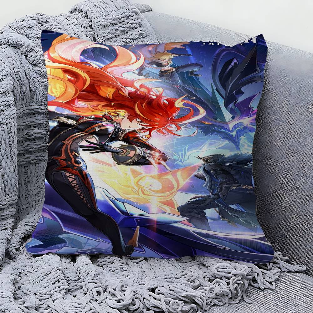Genshin Impact Scroll Canvas Painting Pillow Anime Pillow Sofa Bed Head Pillow Cover Cushion Cover x cm Fashion
