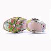 Johnature Women's Summer Shoes Genuine Leather Painted Retro Contrast Comfortable High Heeled Sandals