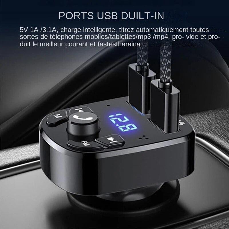 Car Mp3 Player Dual Usb Fast Charger Fm Bluetooth Receiver Bluetooth Compatible 5.0 Fm Transmitter Usb Flash Drive Plug Car Kit