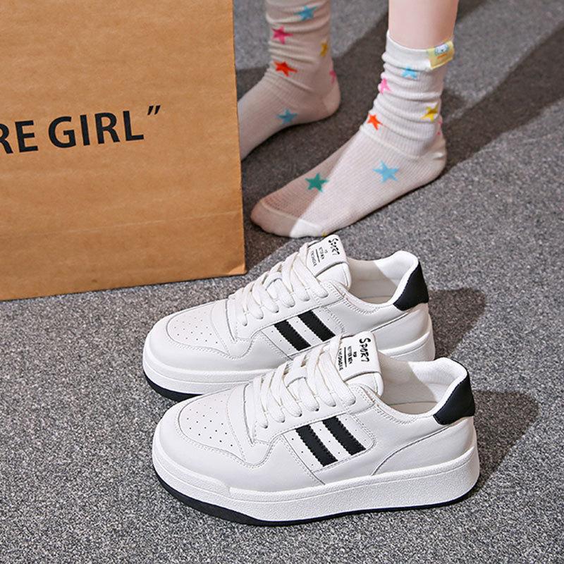 Platform White Shoes Women's Spring 2025 New Heightening Lace-up Board Shoes Casual Sports Shoes German Training Shoes Single Shoes