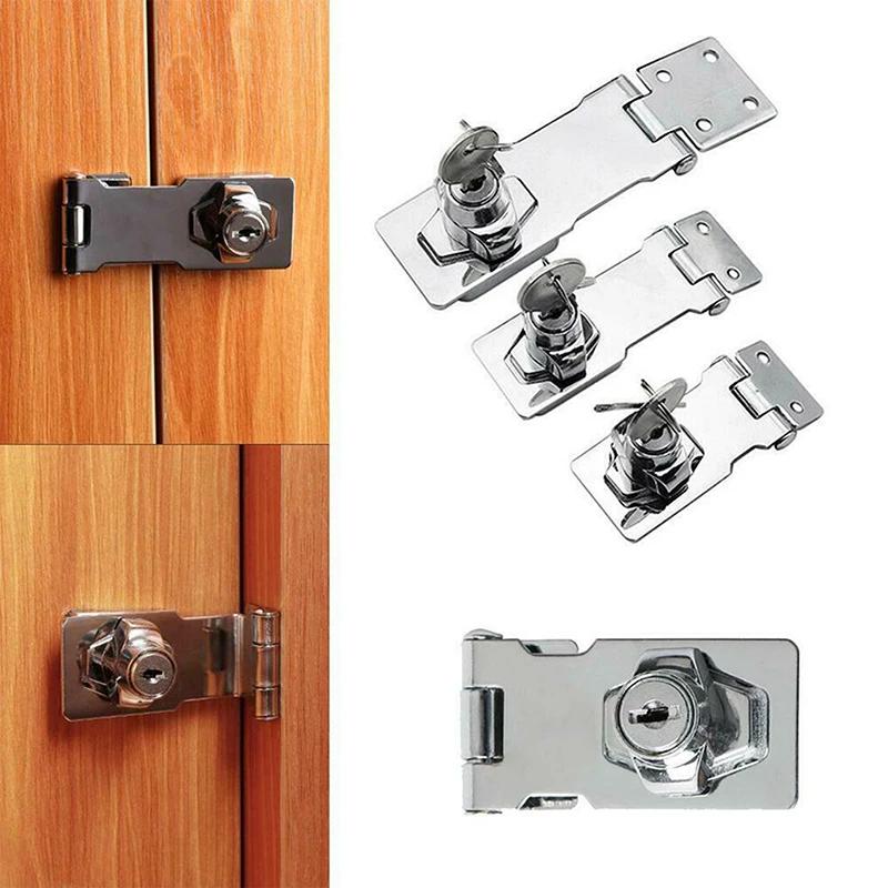 Heavy Duty Locking Hasp Staple with Keys for Cabinet Shed Garage Mailbox Security Furniture Lock Durable Padlock Hardware