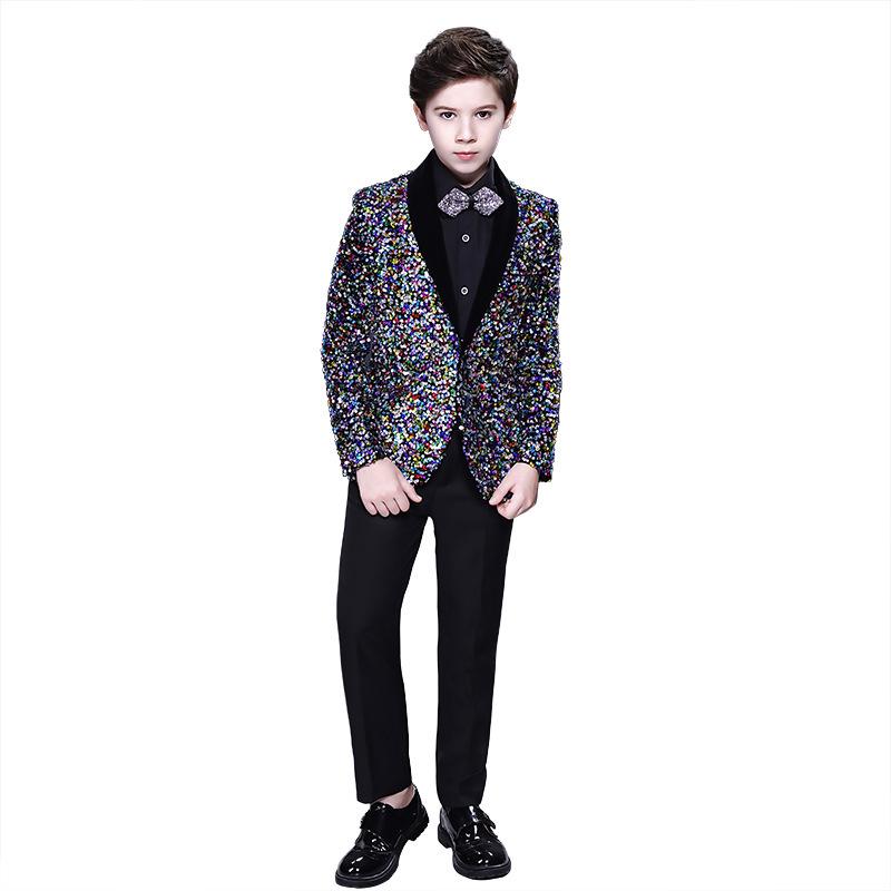 Children's Sequin Suit for Boys - Formal Wear for Stage, Flower Boy, or MC Events