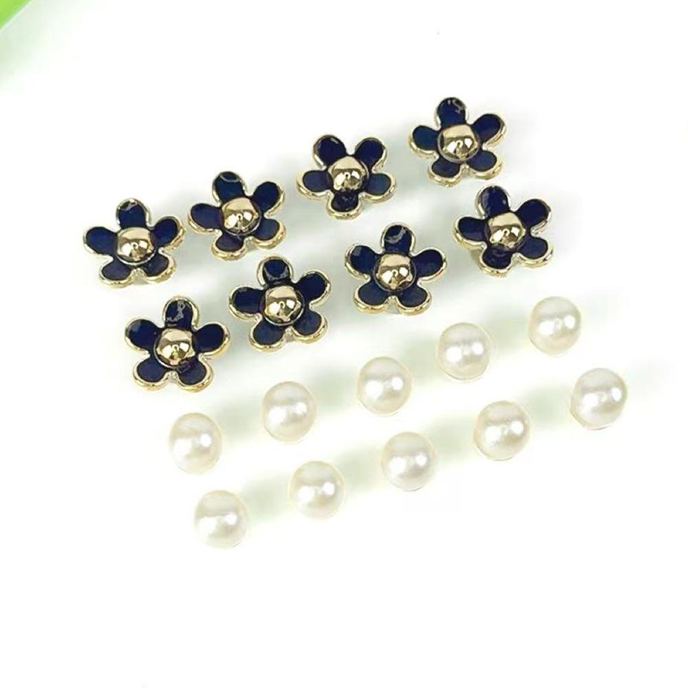 

Набор из 18 шт. Модные подвески для обуви Черный Розовый Пятилистник Жемчуг Декор для обуви Пряжка для Сандалий Клогов Аксессуары для DIY Подарок на Вечеринку