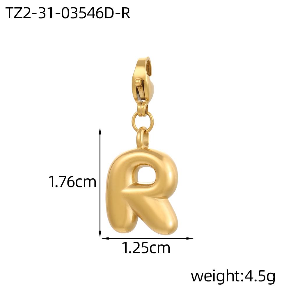 CARLIDANA 3PCS Bubble Letter Jewelry Pendant A-Z Stainless Steel Lobster Clasp Gold Color Bracelet Alphabet Charms Accessories