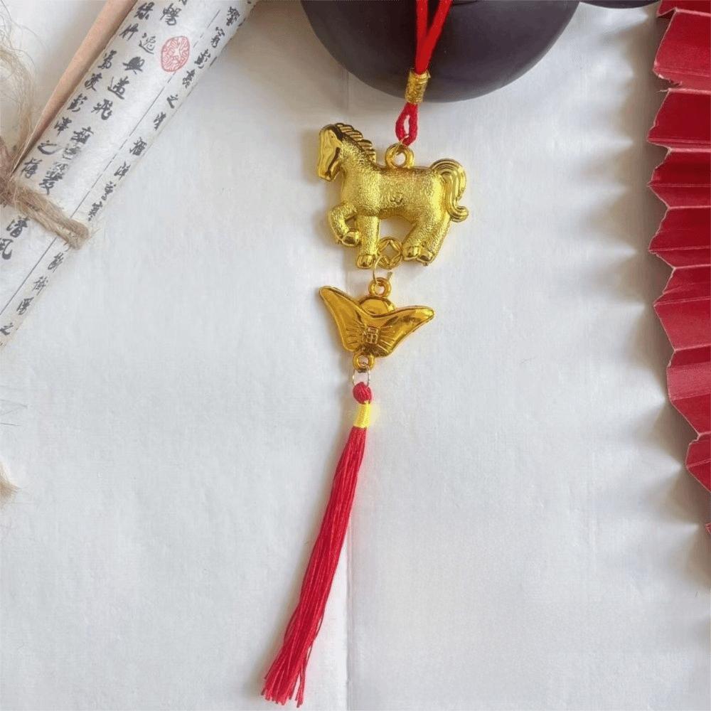 Year of Horse Chinese New Year Pendant Lucky Charm Zodiac Bonsai Hanging Decoration Wall Hanging Ornament Car Decor