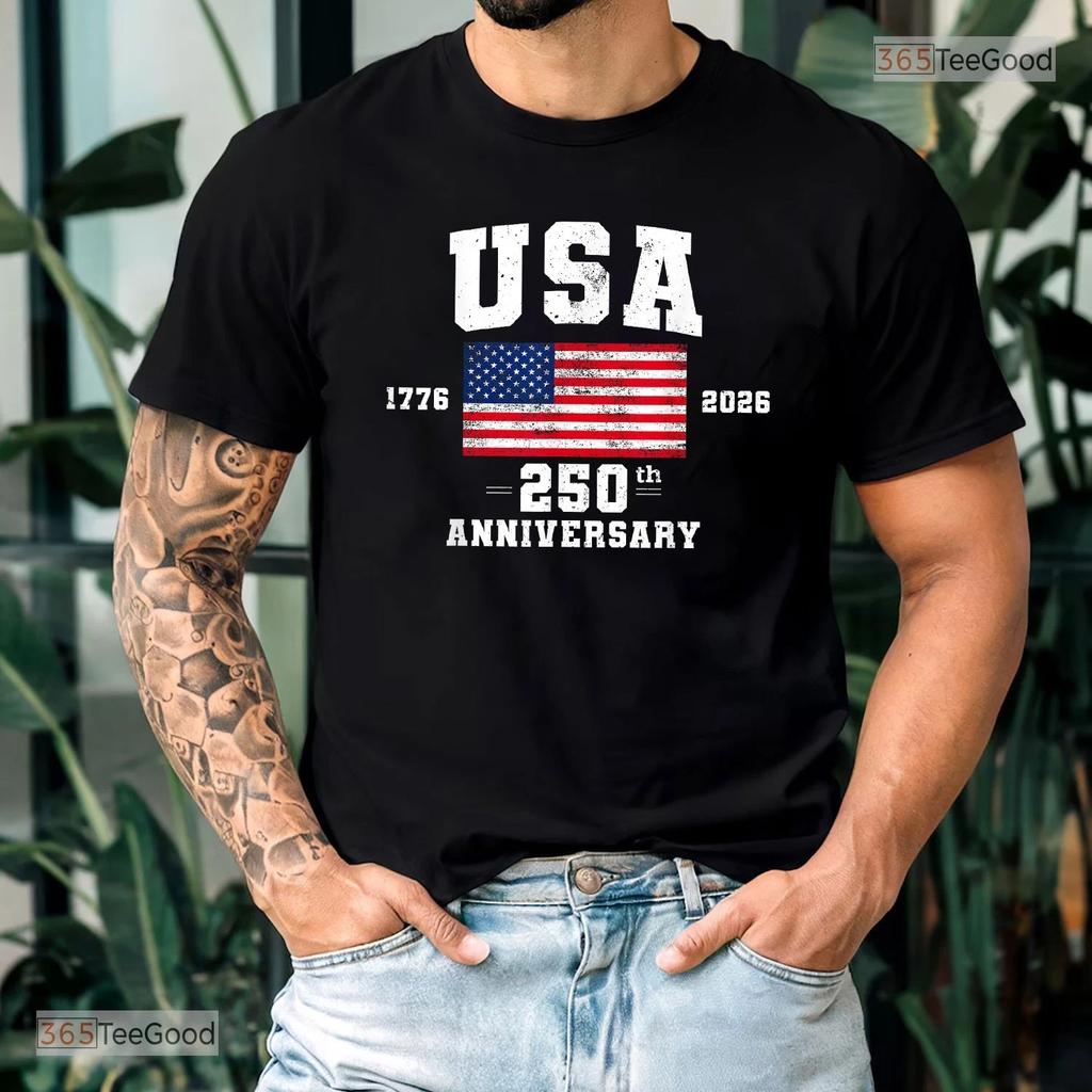 Patriotic 4th Of July America Shirt - 250th Anniversary USA Flag Tee Design
