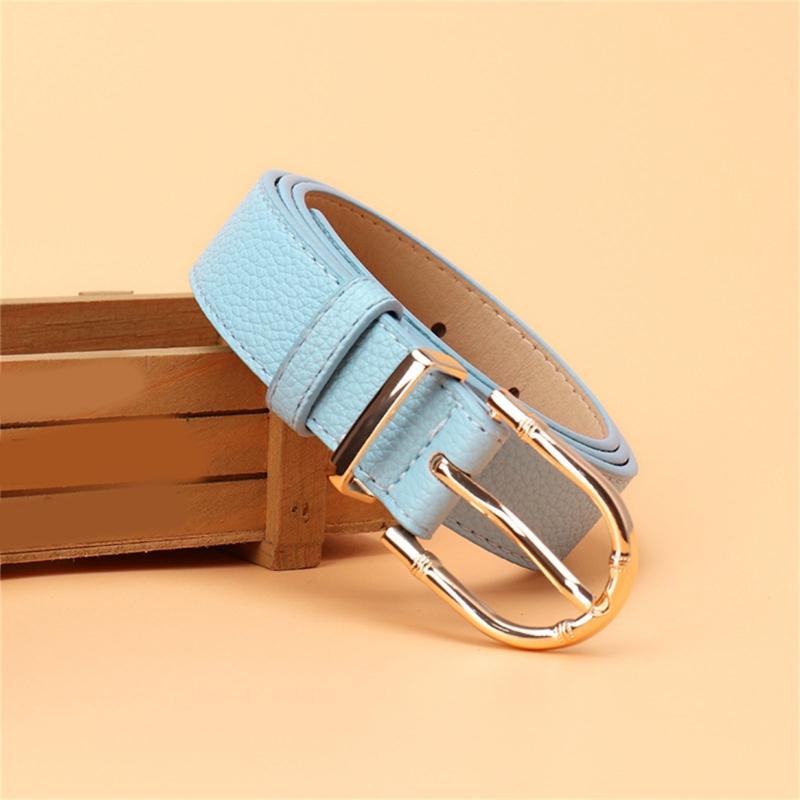 Women's Fashion Belt Bamboo Clasp Design Sash Adjustable Faux Leather Waist Strap for Casual and Formal Outfits