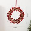 Burgundy Clear Acrylic Christmas Tree Ornament Wine Red & Gold Glitter Hanging Pendant