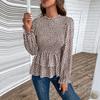Women's Fashion Casual Spring Autumn Leopard Print Long Sleeve Blouses & Shirts