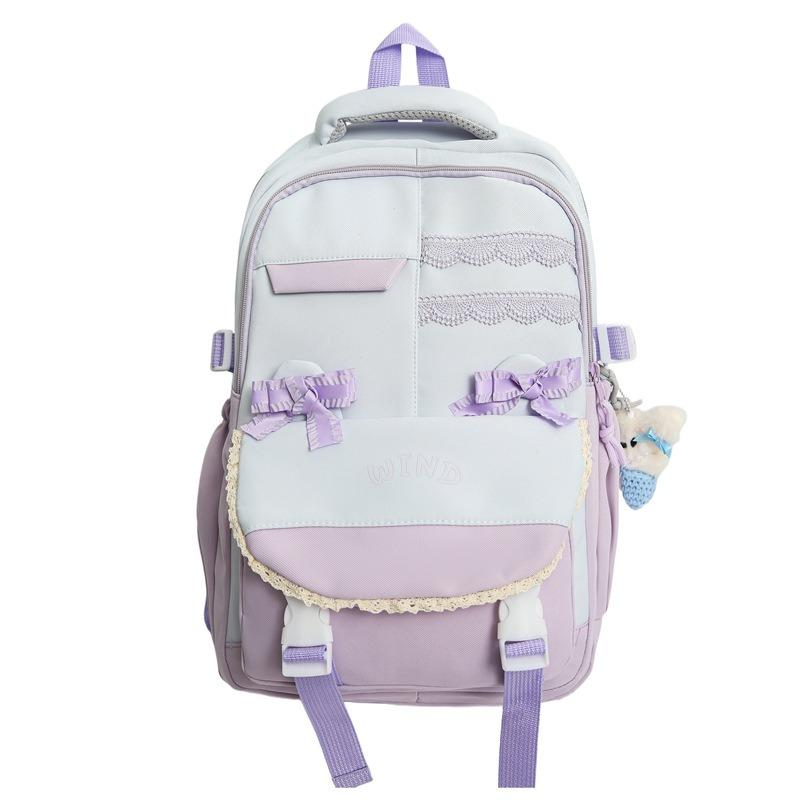 New High-value, Fresh and Sweet Contrasting Backpack, Lightweight and Large-capacity Backpack for Junior High School Students