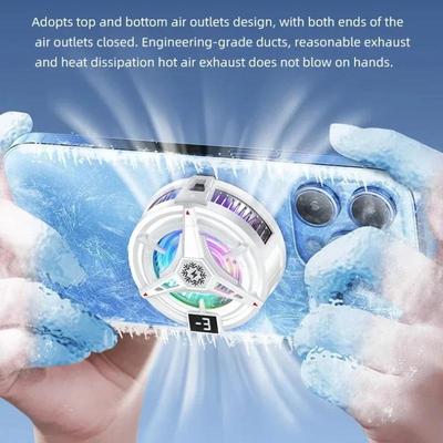 Halfgeleider Telefoonkoeler 5V3A Krachtige Koeling Magnetisch & Klem 2-in-1 Digitaal Display Voor Gaming Live Uitzending