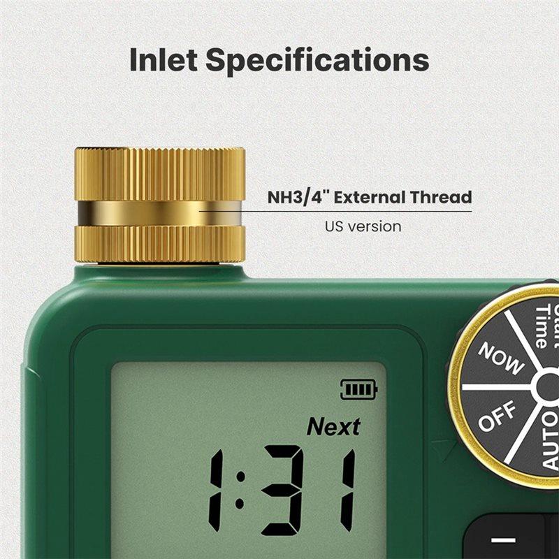 A25F-Water Timer 1-Outlet Garden Irrigation Watering System LCD Display Screen IP55 Child Lock