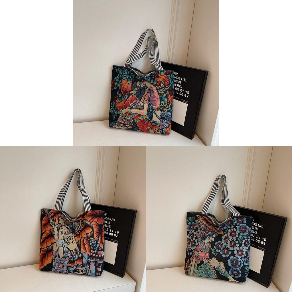 Canvas Bag With Embroidery For Casual Daily Use And Urban Style