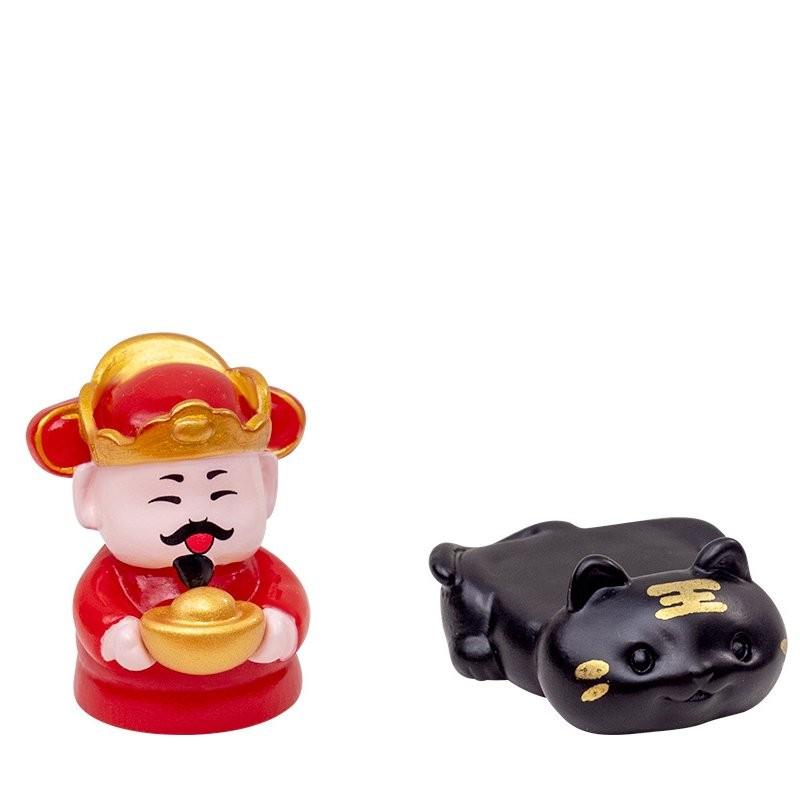 Festive Resin God Of Wealth Miniature Cute Diy Blind Box Decoration