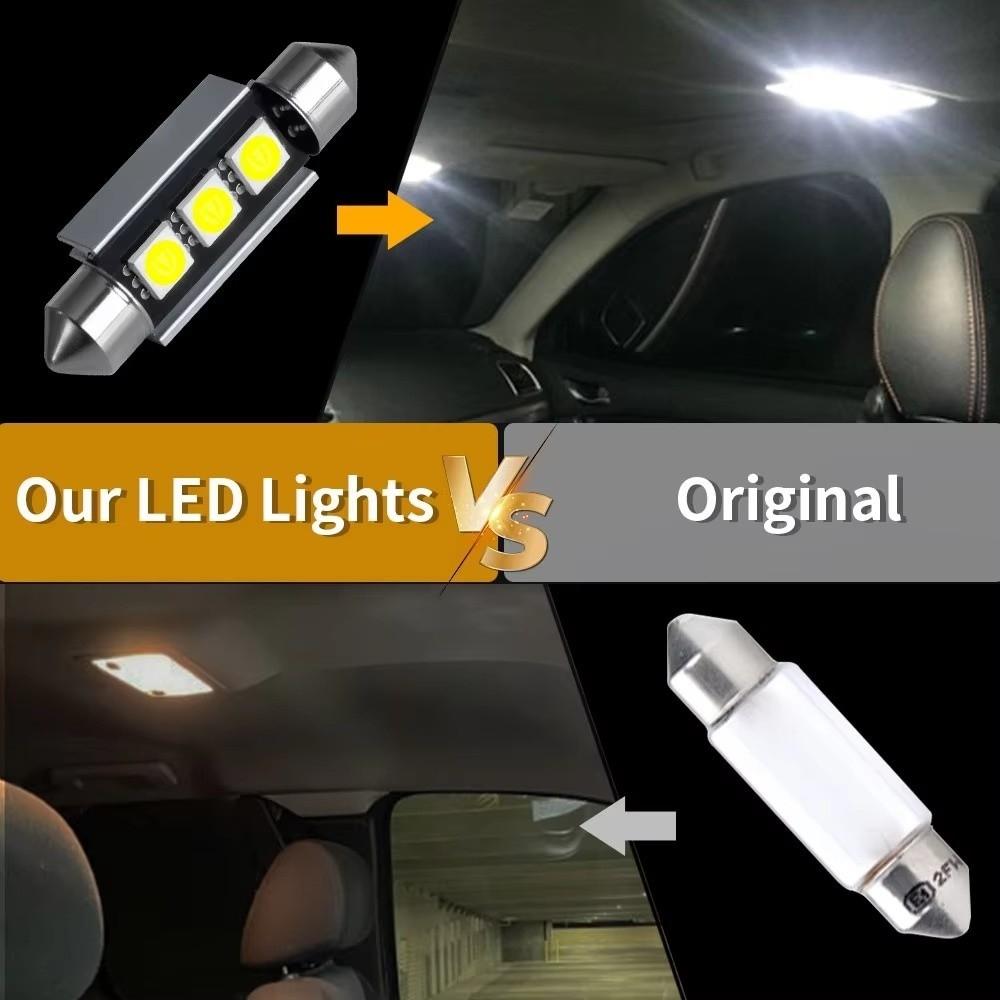 10 Pcs 12V Festoon LED Bulbs 31/36/39/41MM License Plate Lights Car Dome Light License Plate