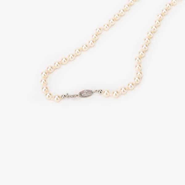 Vivienne Westwood Mini Bass Relief Cream Necklace 63010100 P104