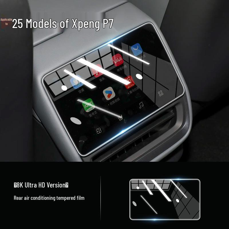 Tempered Glass Screen Protector for 25 Xiaopeng P7 Models - Central Control Navigation Film for Interior Modification