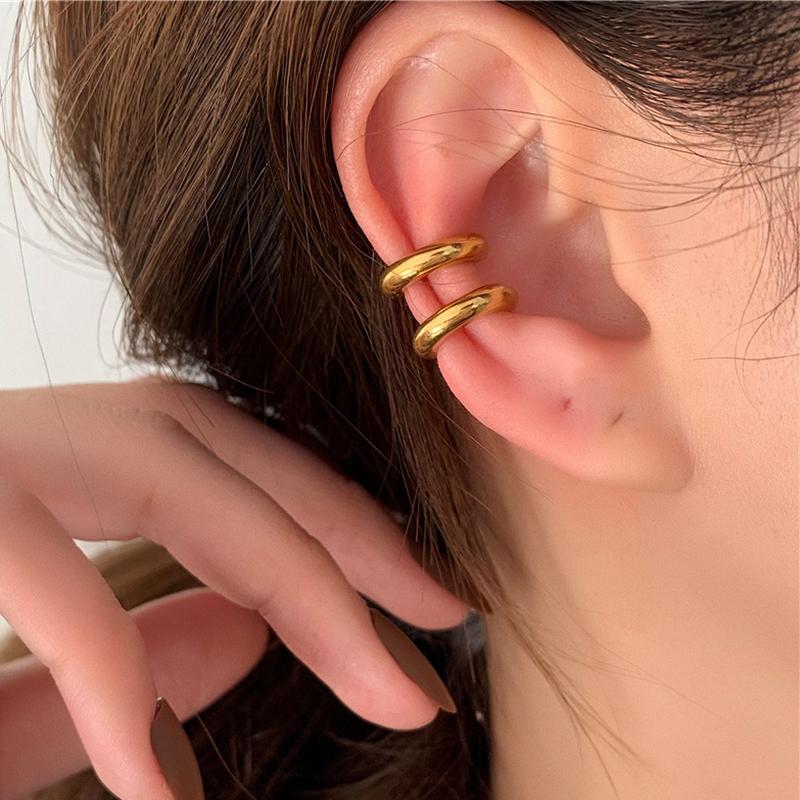 Minimalist Metal Simple C Shape Clip On Earrings for Women Men Without Piercing Geometric Ear Cuff Earclips Jewelry Gifts