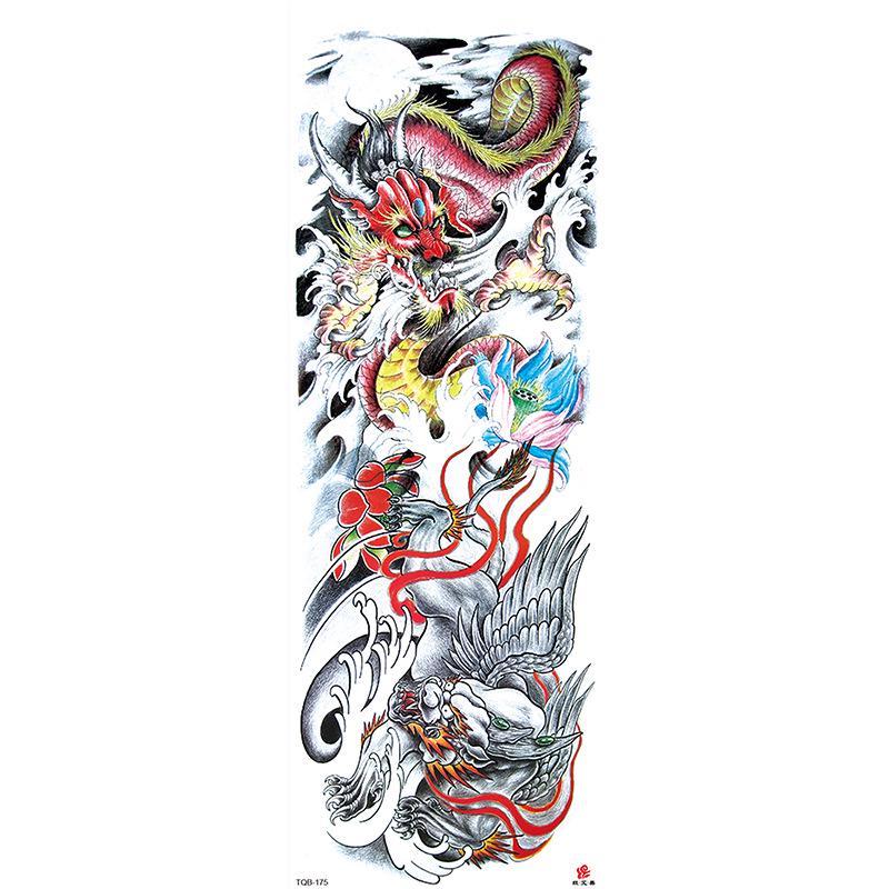 Waterdichte tattoo stickers voor de hele arm: Jezus, Maagd Maria, Kroon, Leeuw-ontwerp