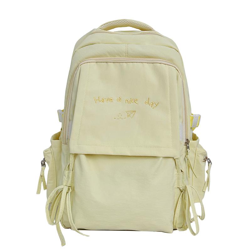 Schoolbag Korean Backpack Women's 1011 New Simple and Sweet Large-capacity Computer Backpack Lightweight Junior High School Backpack Tide