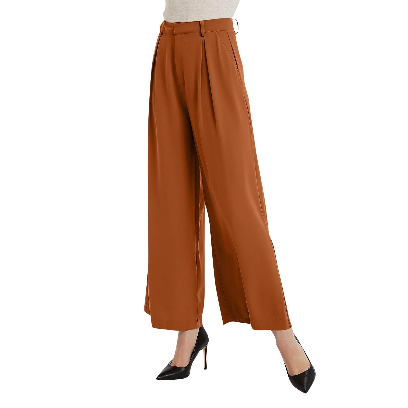 

Женские повседневные брюки-палаццо с высокой талией, широкие длинные брюки, стандартный размер M верблюд