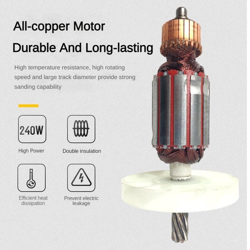 Household Electric Flat Sanding Machine Small Portable Woodworking Wall Sandpaper Polisher Handheld Putty Polishing Machine