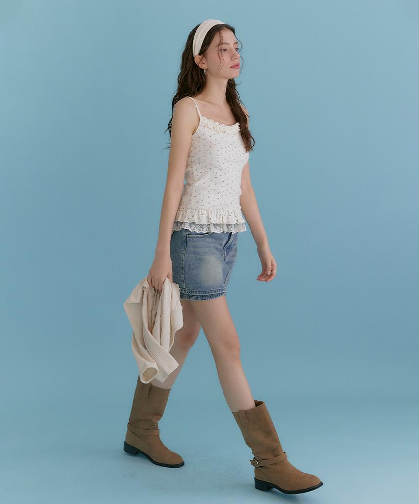 MICANE Beya Cardigan-Frill Sleeveless Set